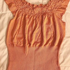 Arden B ruched Y2K Peach top